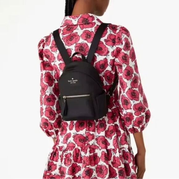 Kate Spade Chelsea “The Little Better” Nylon Mini Backpack – Black & Gold – NWT - Picture 1 of 12